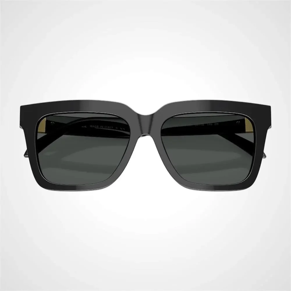 New VERSACE Sunglasses Black Acetate Square 56mm Gold Medusa Womens Authentic